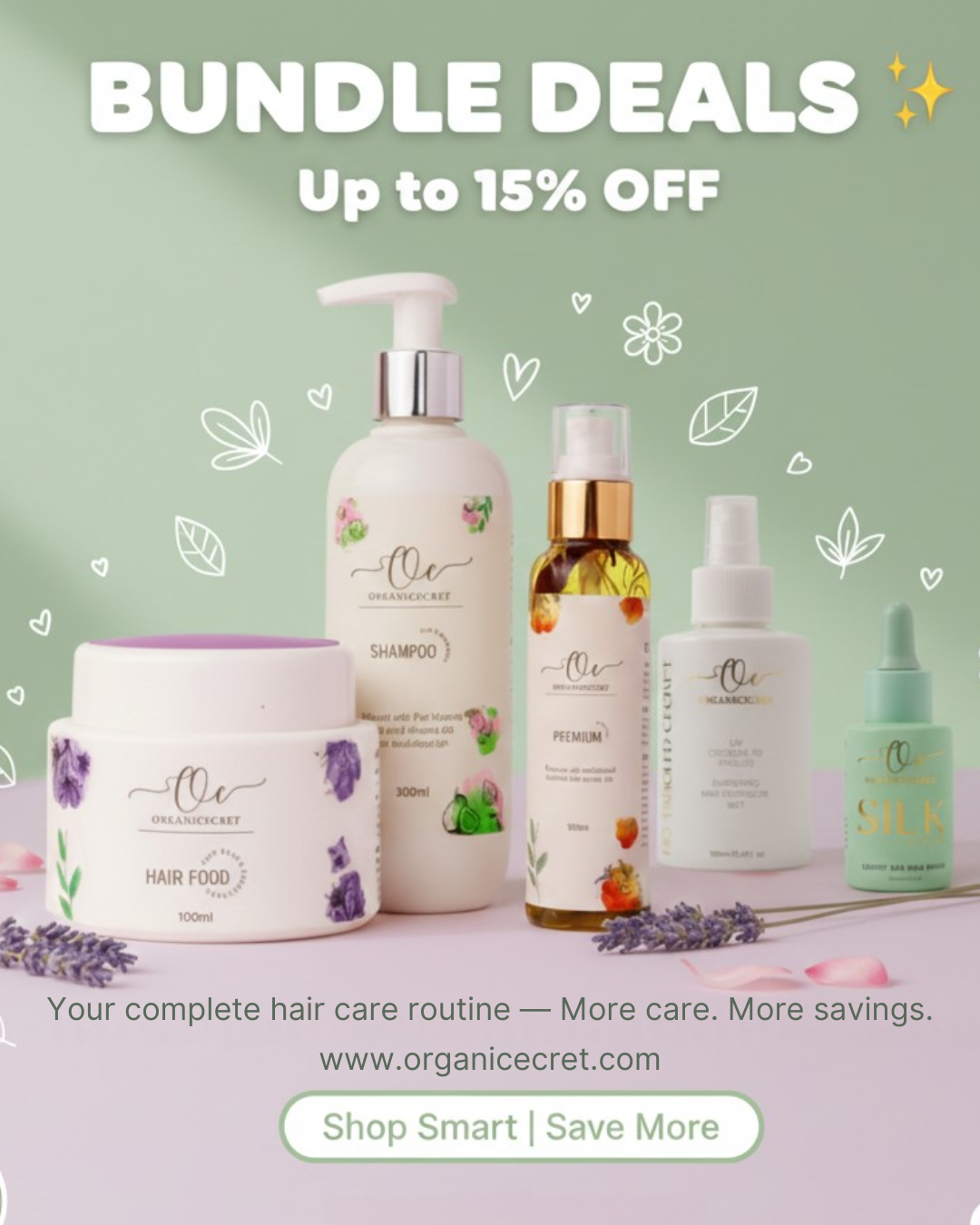 Organic Cecret hair care bundle deals — save more with combo sets