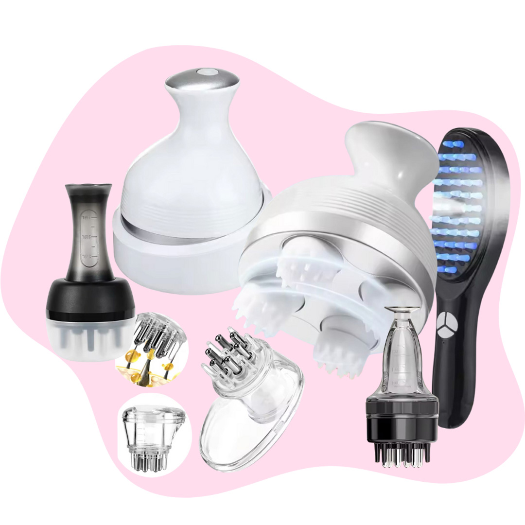 A collection of high-quality hair tools from Organic Cecret, including brushes, massagers, and trimmers for effortless styling and hair care.