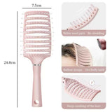 Organic Cecret Detangling Hair Brush being used on long hair