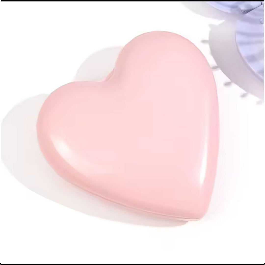 Heart Pocket Hair Brush with Mirror
