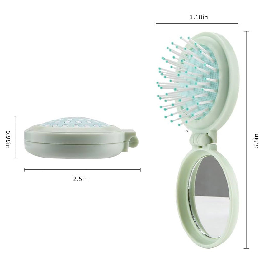 Mini Folding Brush with Mirror