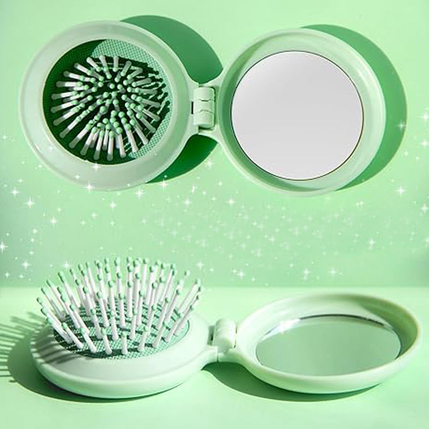 Mini Folding Brush with Mirror
