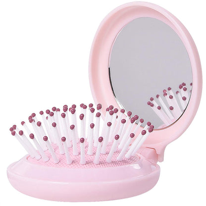 Mini Folding Brush with Mirror