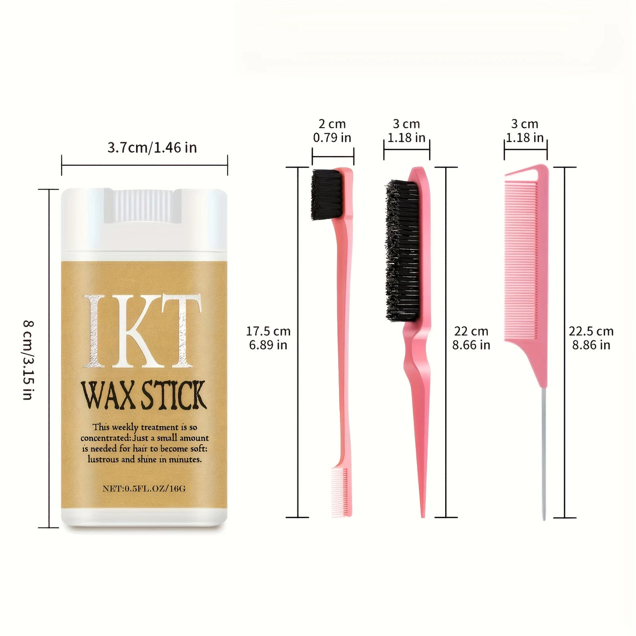 Small Hair Wax & Comb - 4pcs Set