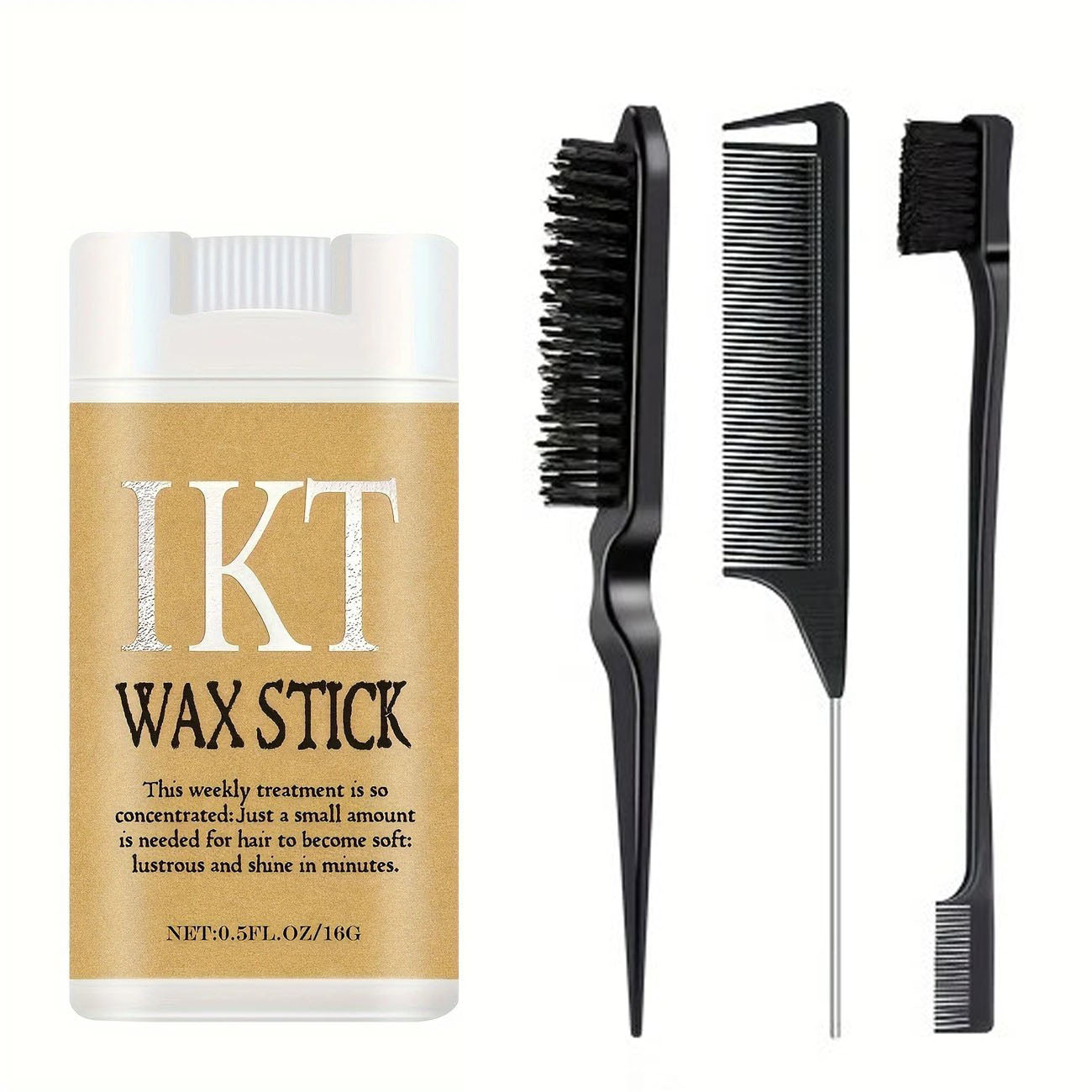 Small Hair Wax & Comb - 4pcs Set