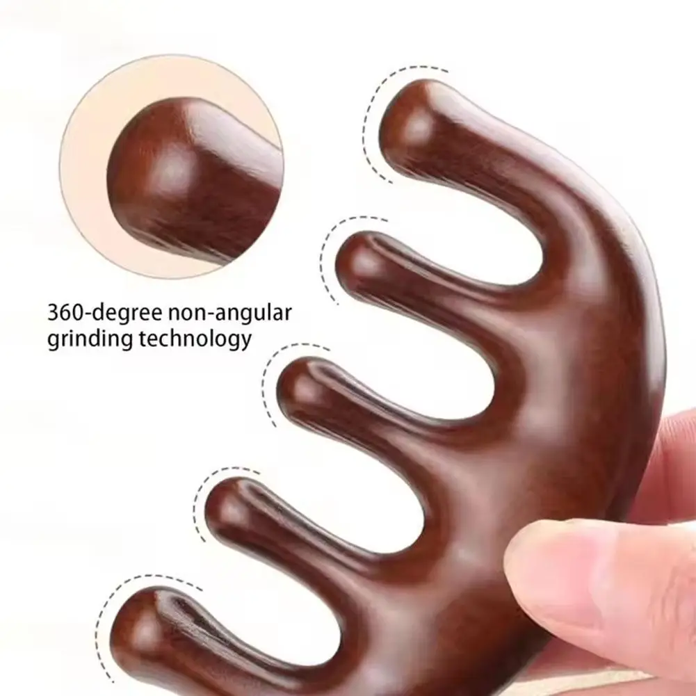 Organic Cecret Sandalwood Comb, showcasing its ergonomic design and fine craftsmanship.