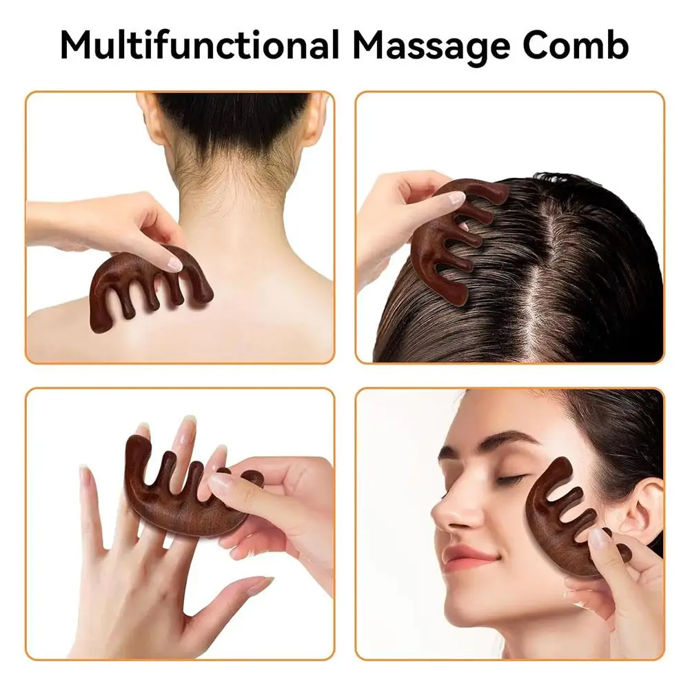 A person using the Organic Cecret Sandalwood Comb to effortlessly detangle hair while reducing frizz and breakage.