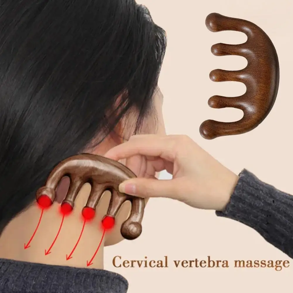 Close-up of Organic Cecret Sandalwood Massage Comb made from 100% natural, eco-friendly wood.