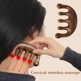 Close-up of Organic Cecret Sandalwood Massage Comb made from 100% natural, eco-friendly wood.
