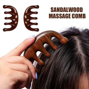  Organic Cecret Sandalwood Massage Comb, made from premium natural wood, perfect for scalp massage and smooth detangling.