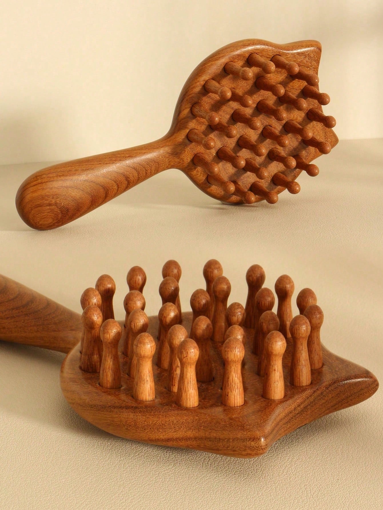 Wooden Wide Tooth Comb – Cute Cat Detangling Brush