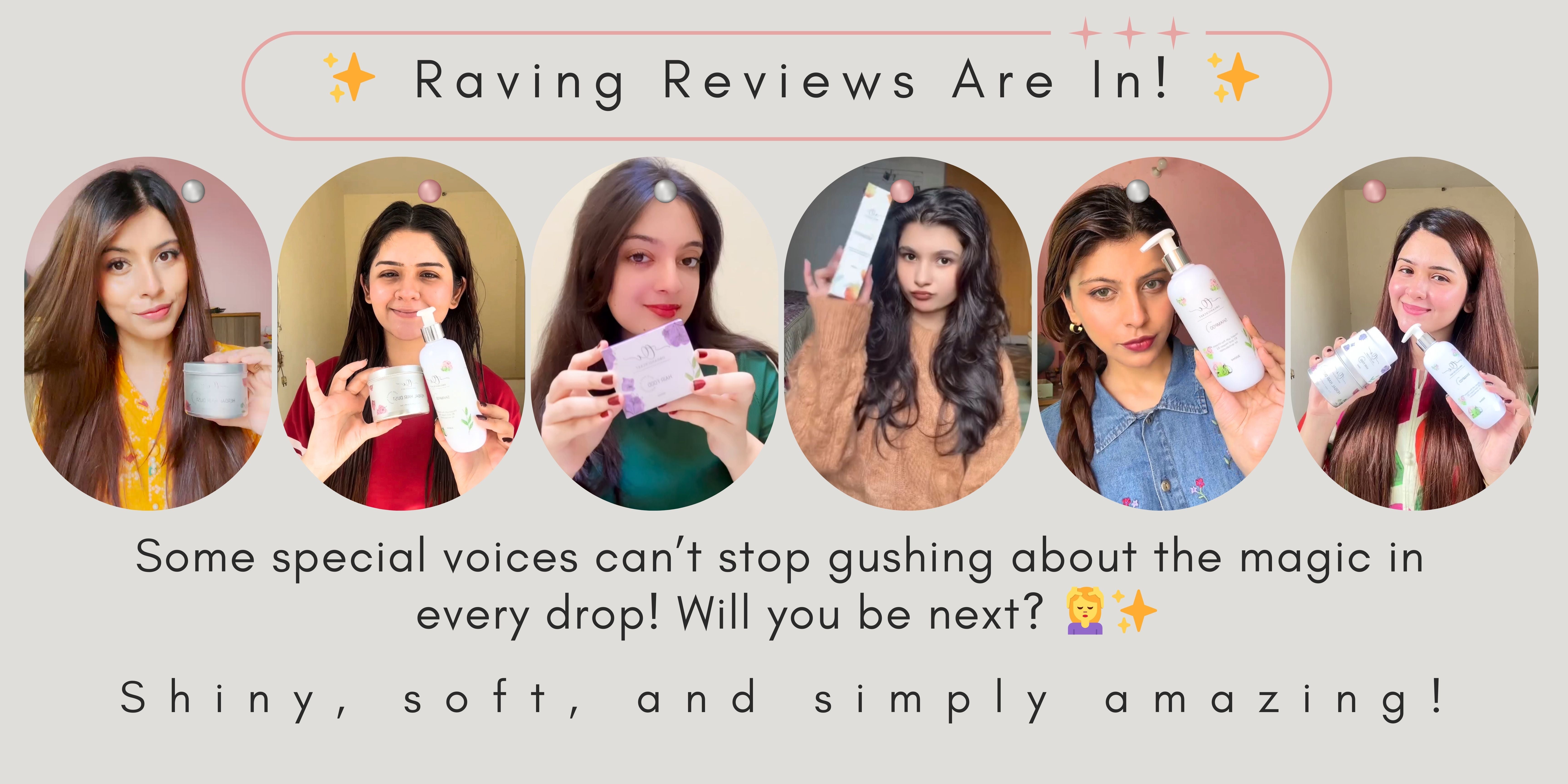 Bloggers and influencers reviewing Organic Cecret hair care products, sharing their experiences and results.