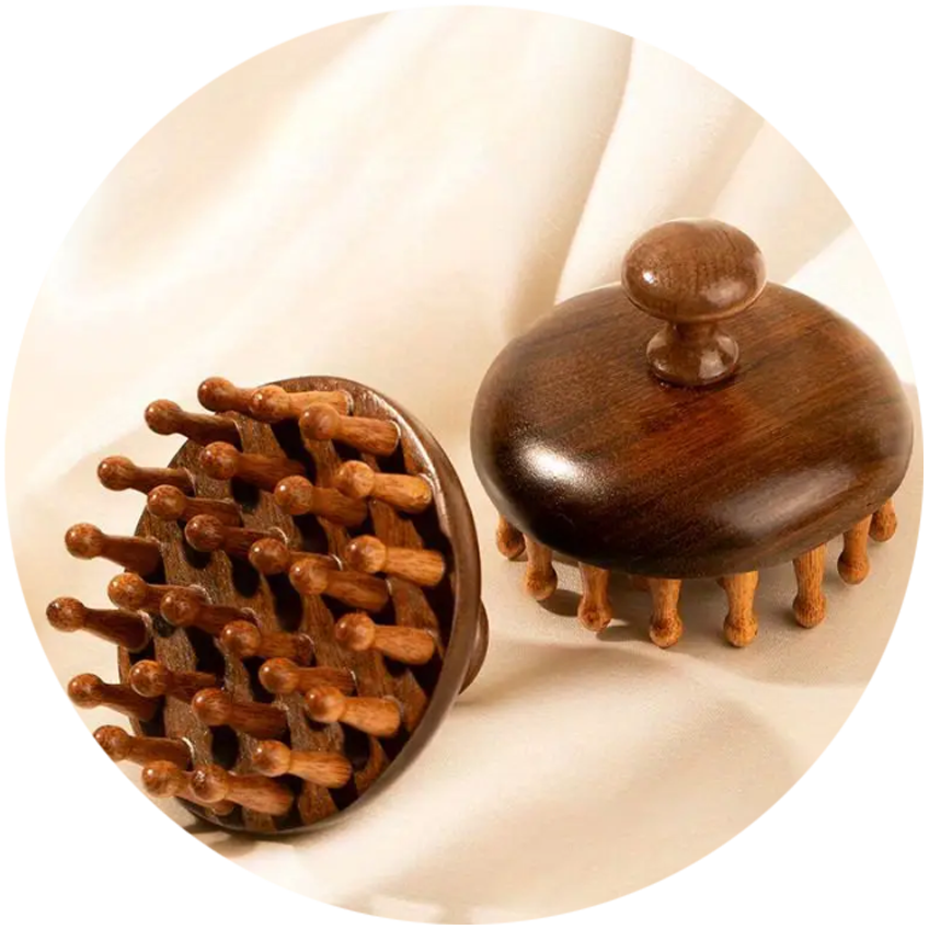 Discover the benefits of our Sandalwood Round Comb – an anti-static, natural wooden brush that promotes healthy hair, reduces frizz, and gently massages the scalp. Perfect for daily hair care.