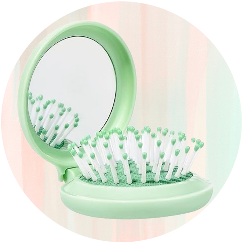 Portable Folding Hairbrush with Mirror – Perfect for On-the-Go Styling & Quick Touch-Ups | Organic Cecret