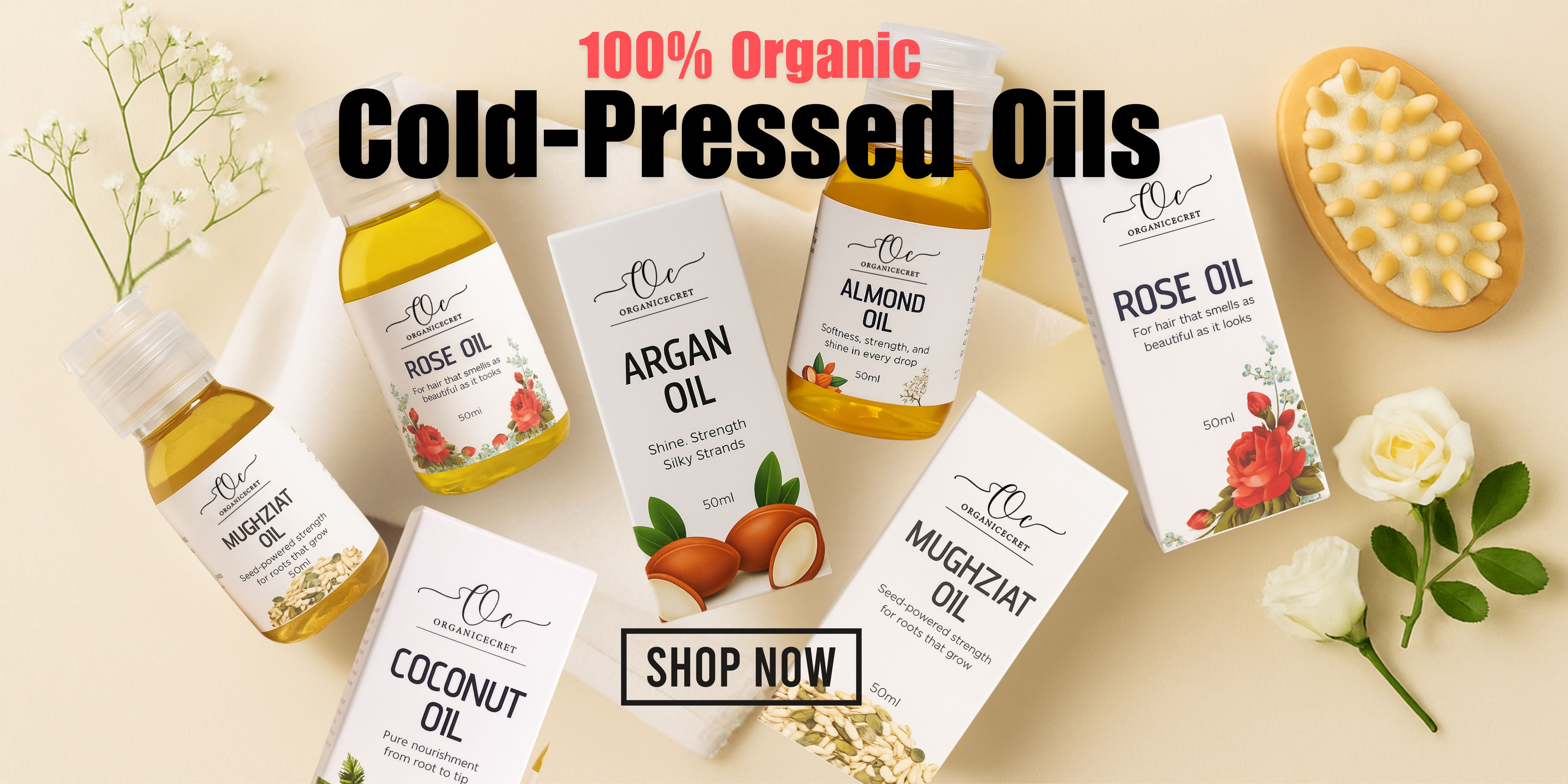 Cold-pressed oils extracted naturally without heat – rich in nutrients and perfect for healthy hair and skin care