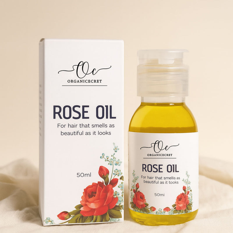 Organic Cecret Organic Rose Oil for hair shine and strength
